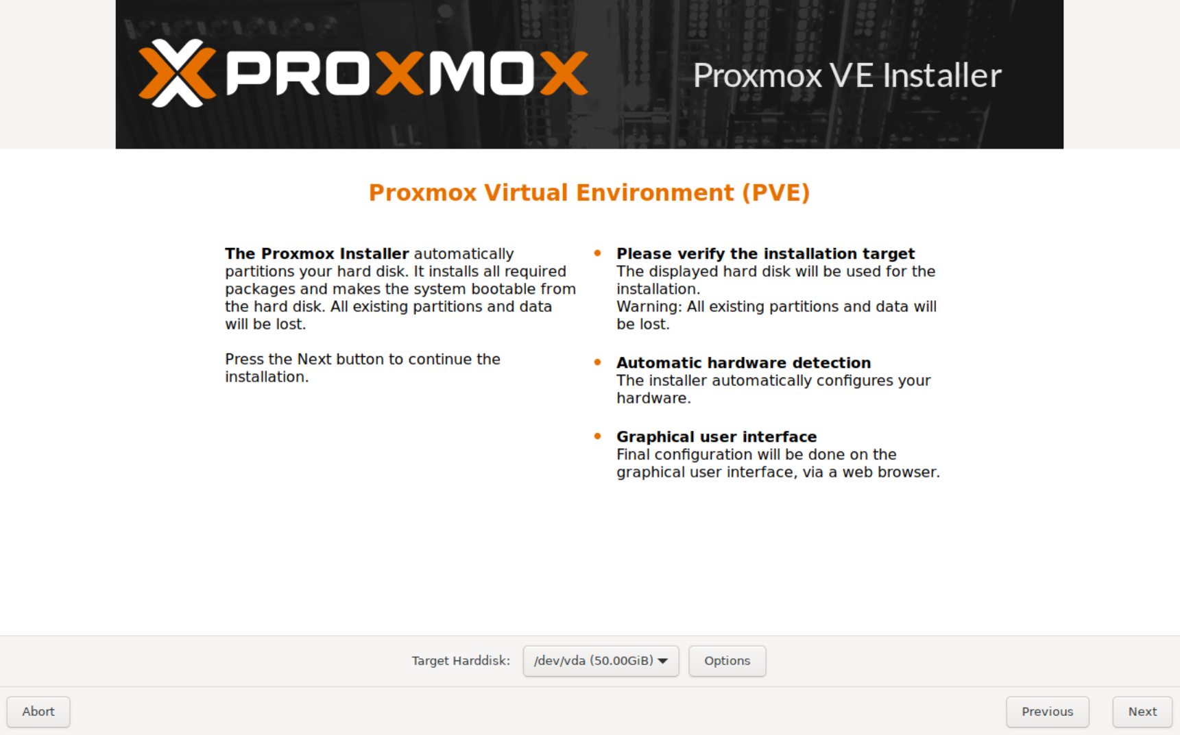 Harddisk selection proxmox