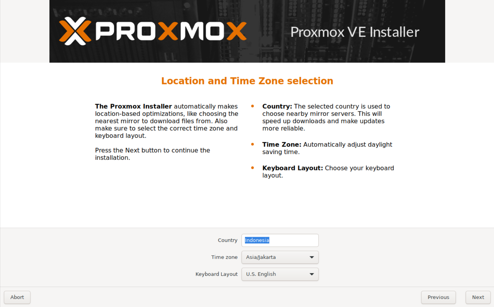 TIme Zone Setting Proxmox