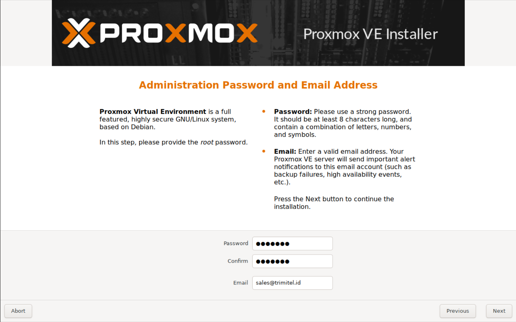 Password Proxmox